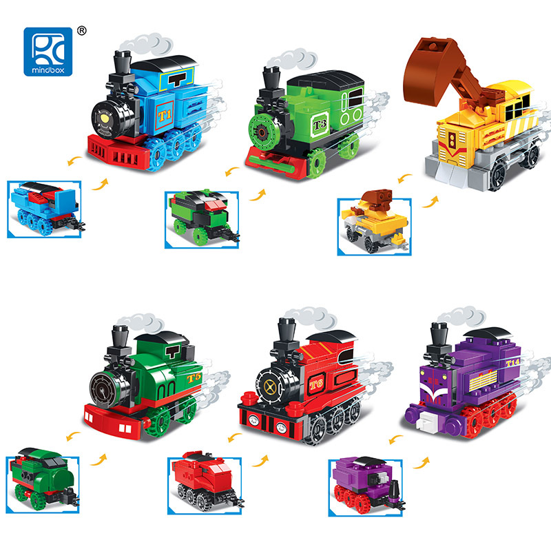 拼插乐高积木幼儿园小颗粒火车益智力拼装奇趣扭蛋男孩子拼插玩具1套6