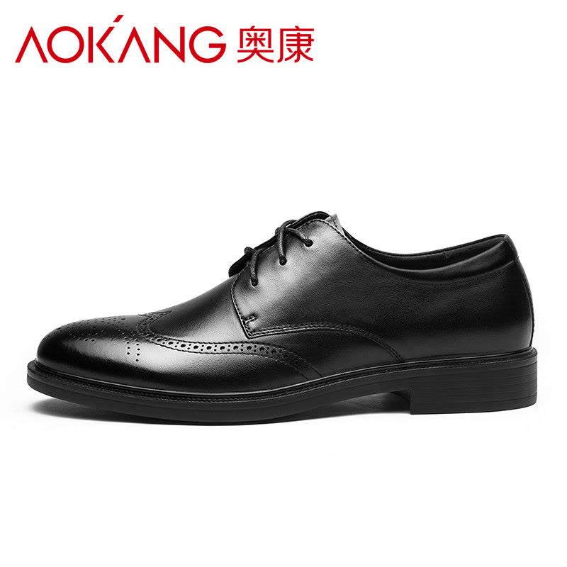 奥康(AOKANG)男鞋雕花布洛克鞋男士商务皮鞋男英伦男单鞋子休闲鞋男图片