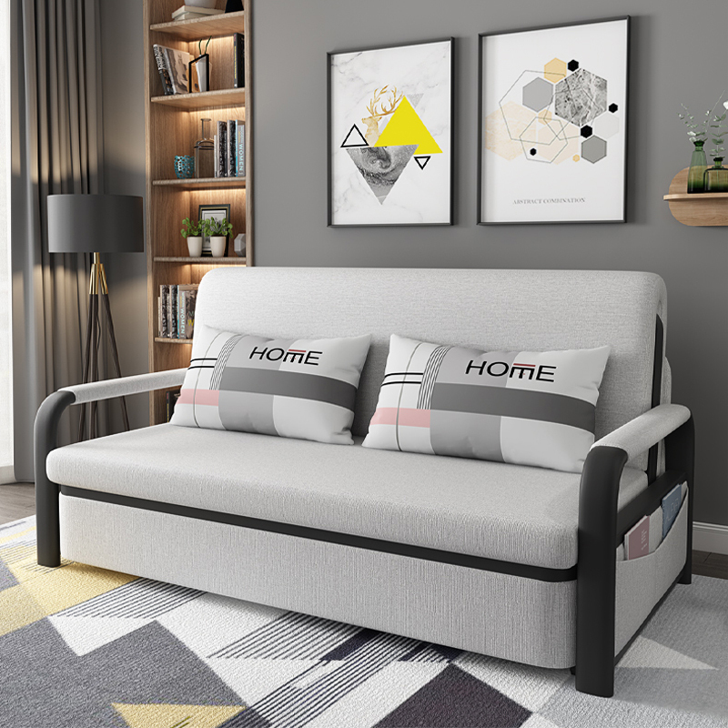 精选都市名门可折叠实木沙发床两用储物客厅小户型双人坐卧多功能18米