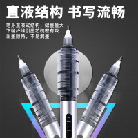 得力(deli)S853 直液笔签字笔 0.5mm全针管彩色学生中性笔绘画彩绘笔 水笔走珠笔 12支/盒