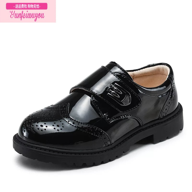 七斓男童皮鞋软底新款黑色小男孩演出鞋走秀花童婚礼鞋子英伦儿童皮鞋