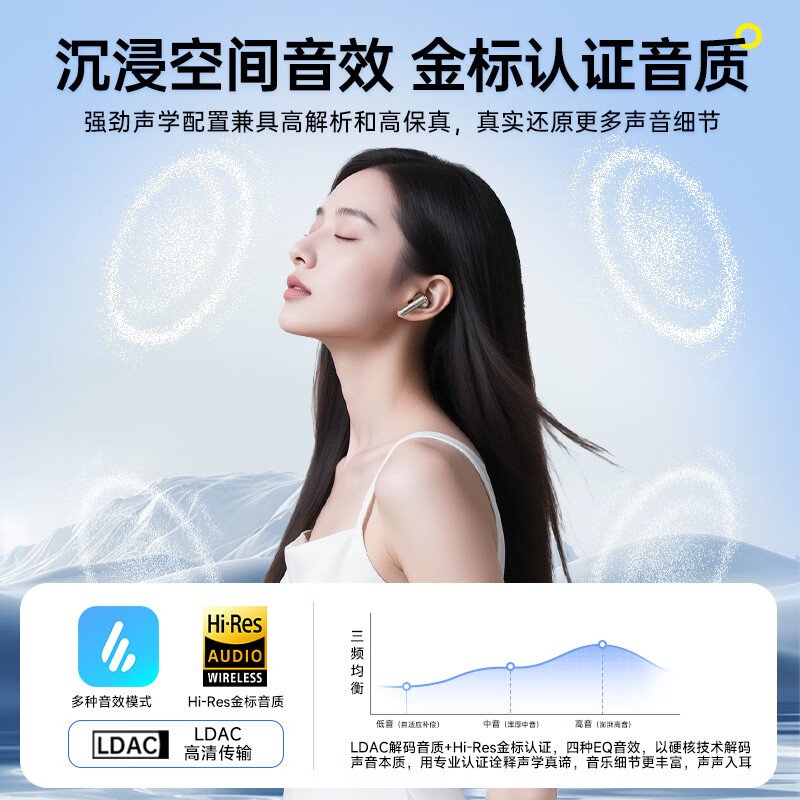 漫步者(EDIFIER)Lolli Pro SE 真无线主动降噪蓝牙耳机 蓝牙6.0 AI翻译 薄荷绿高清大图