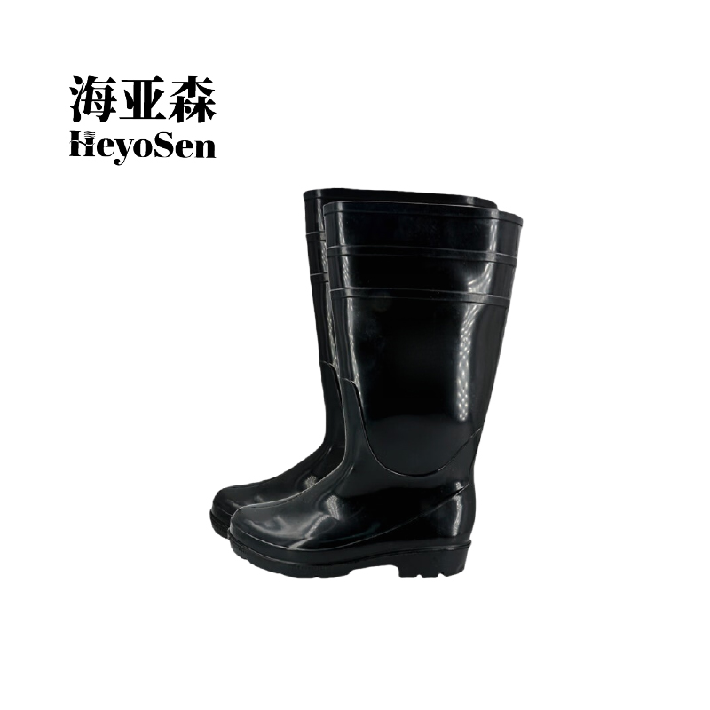 海亚森 M9037 PVC全新料中筒雨鞋36-45码 1双(计价单位:双)黑色高清大图