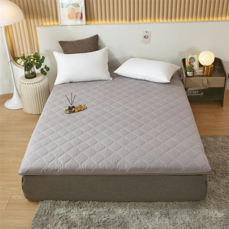 单人软垫家居卫全行硬板床加软垫子 适用床尺寸:90X200cm[厚5cm/重3斤]浅灰高清大图