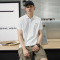 唐狮男polo衫男polo衫男左胸草写体绣花短袖polo