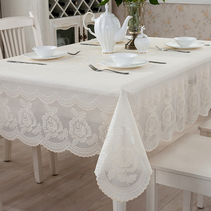 桌布防水防油防烫加厚白色无异味欧式pvc超大免洗台布耐高温乳白色