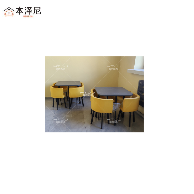本泽尼 会客桌椅 洽谈桌椅 HTX-828-4 800*800*750mm 套高清大图