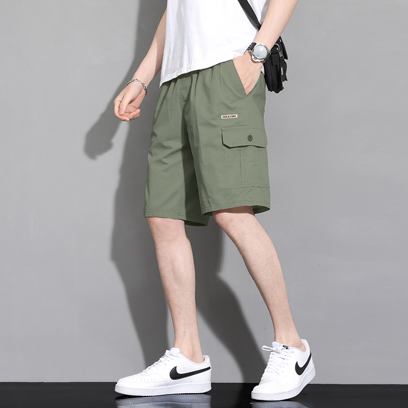 渔人船长夏季男士工装五分裤休闲运动短裤轻薄透气跑步短裤高清大图