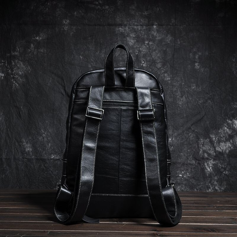 vuniqson品牌双肩包男真皮复古背包男士旅行包大容量商务头层牛皮出差