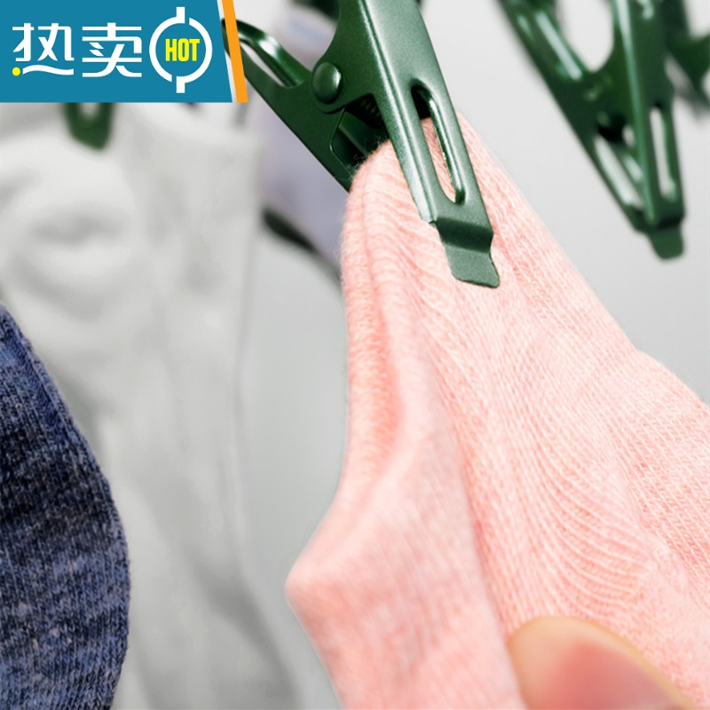 XIANCAI铝合金晾晒袜子夹器圆盘晾衣架内衣挂钩多夹子婴儿不锈钢防风夹高清大图