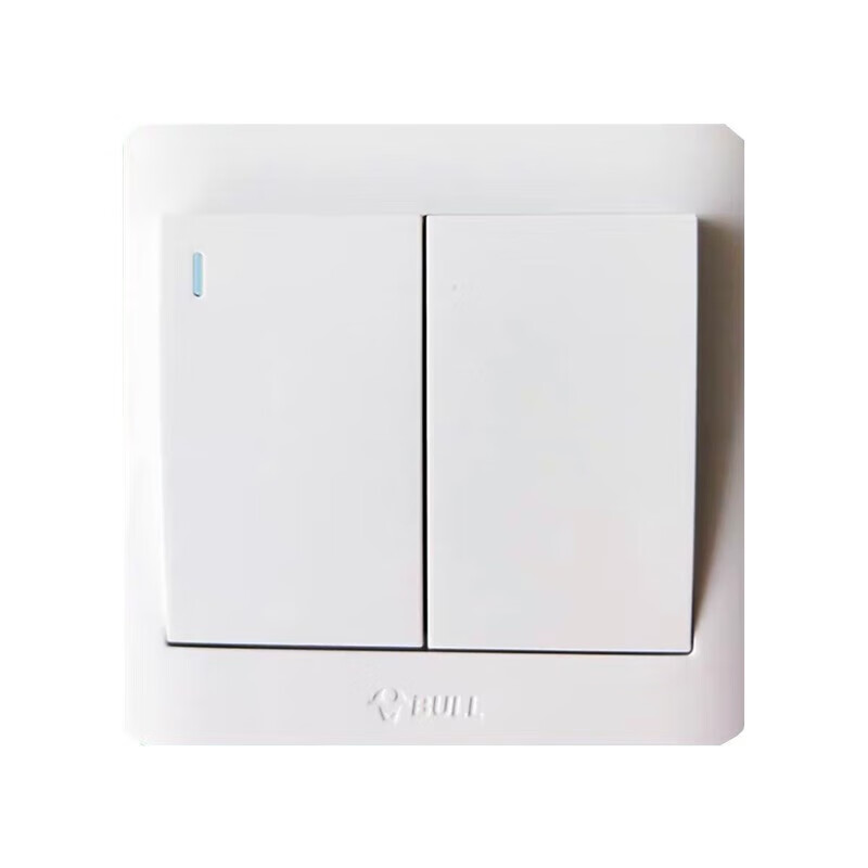 公牛 开关面板 二位单极带荧光开关 二开单控 86型 (白色) 暗装 GN-G32K211高清大图