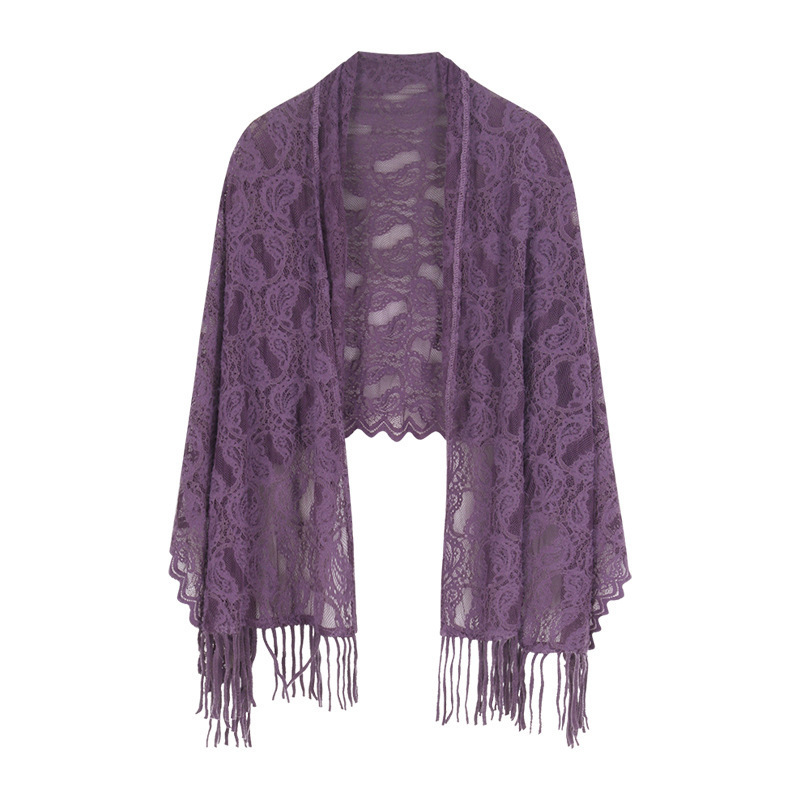 长夜漫漫情趣内衣性感新中式蕾丝立领旗袍纯欲辣妹紫色挂脖女1826 单独披肩 均码(80-130斤)