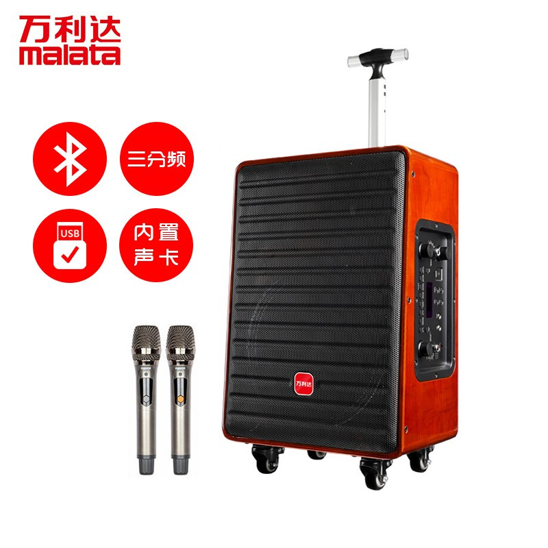 万利达(malata)M+9055三分频音箱户外演出广场舞大功率网红直播k歌8英寸音响带声卡一体机蓝牙小飞天