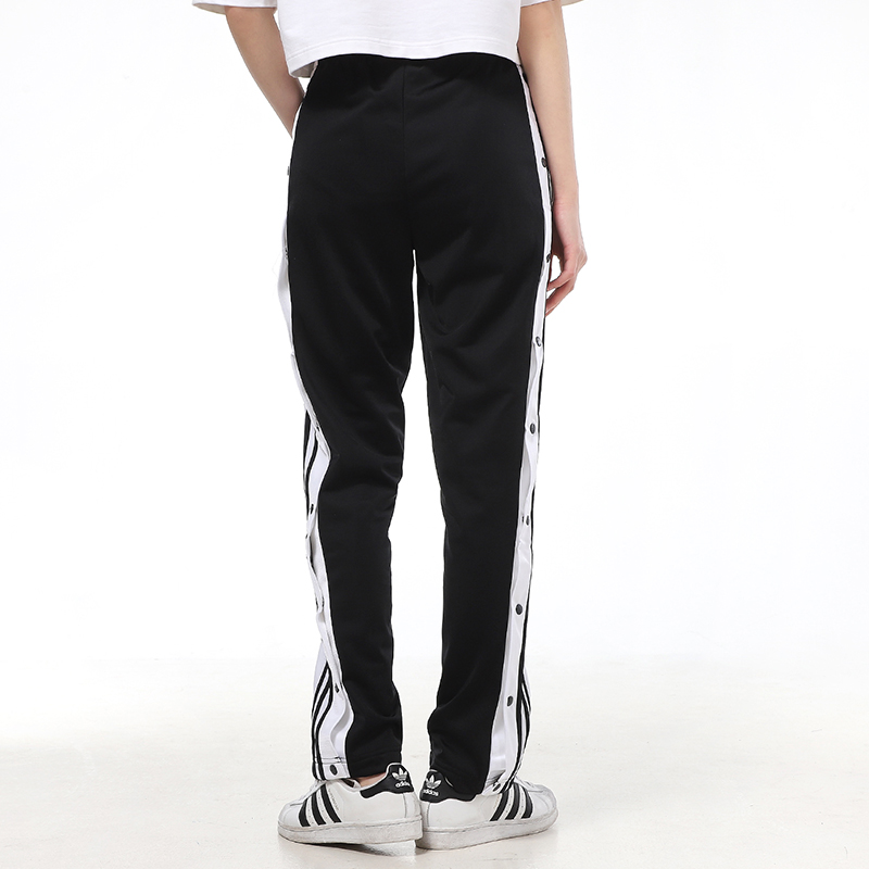 adidas originals三叶草 侧边排扣拼接直筒运动裤 国际码 秋季 女款