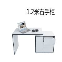 简约现代白色旋转烤漆写字台书桌书柜组合转角电脑桌台式家用
