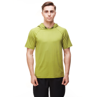 健身服男连帽运动短袖T恤夏季篮球服紧身衣跑步服健身房服速干透气
