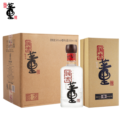董酒国密方印54度500ml*4瓶箱装董香型白酒
