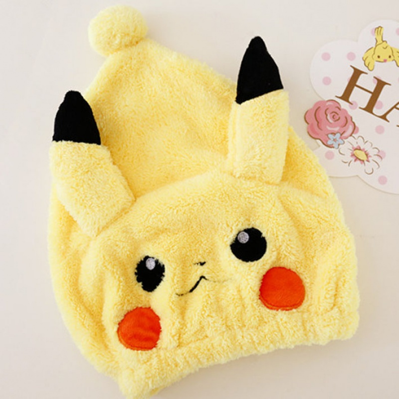 卡通美乐蒂皮卡丘珊瑚绒超强吸水速干发毛巾成人儿童干发睡帽浴帽兔子