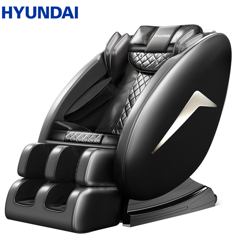 HYUNDAI智能按摩椅HX5家用全身全自动太空豪华舱小型多功能电动沙发深V零重力颈椎肩腰揉捏按摩器 高配黑色