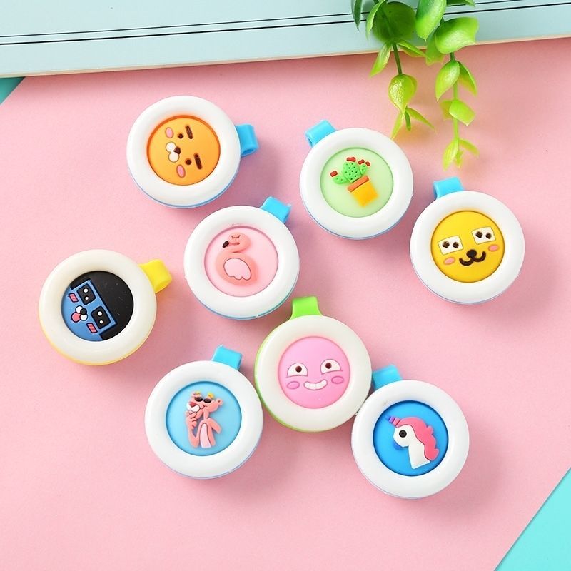 驱蚊扣环保驱蚊神器儿童防蚊虫驱蚊手环植物精油叮咬扣户外|卡通系列(颜色随机)_促销 驱蚊扣(3个家庭装)