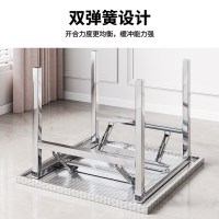 户外露营不锈钢折叠桌家用吃饭桌子户外可携式餐桌小方桌多功能桌