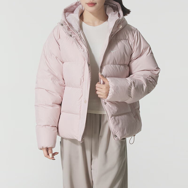 耐克(NIKE)羽绒服女装新款运动服保暖连帽上衣夹克外套HV5236-010 ZP IH0728-667/浅粉 S