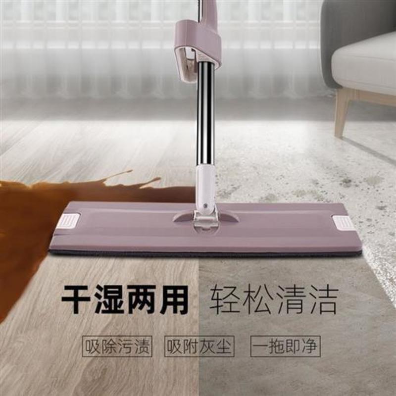 35CM免手洗拖把共2布( 加大加粗c杆免手洗平板拖把懒人拖把喷雾拖把家用喷水免洗拖地神