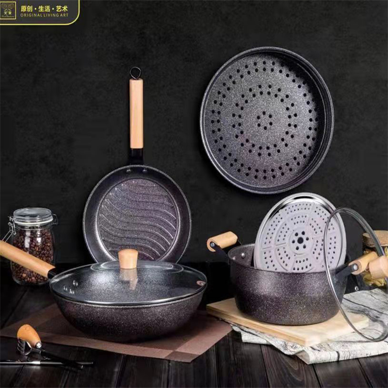 麦饭石锅具10件套
