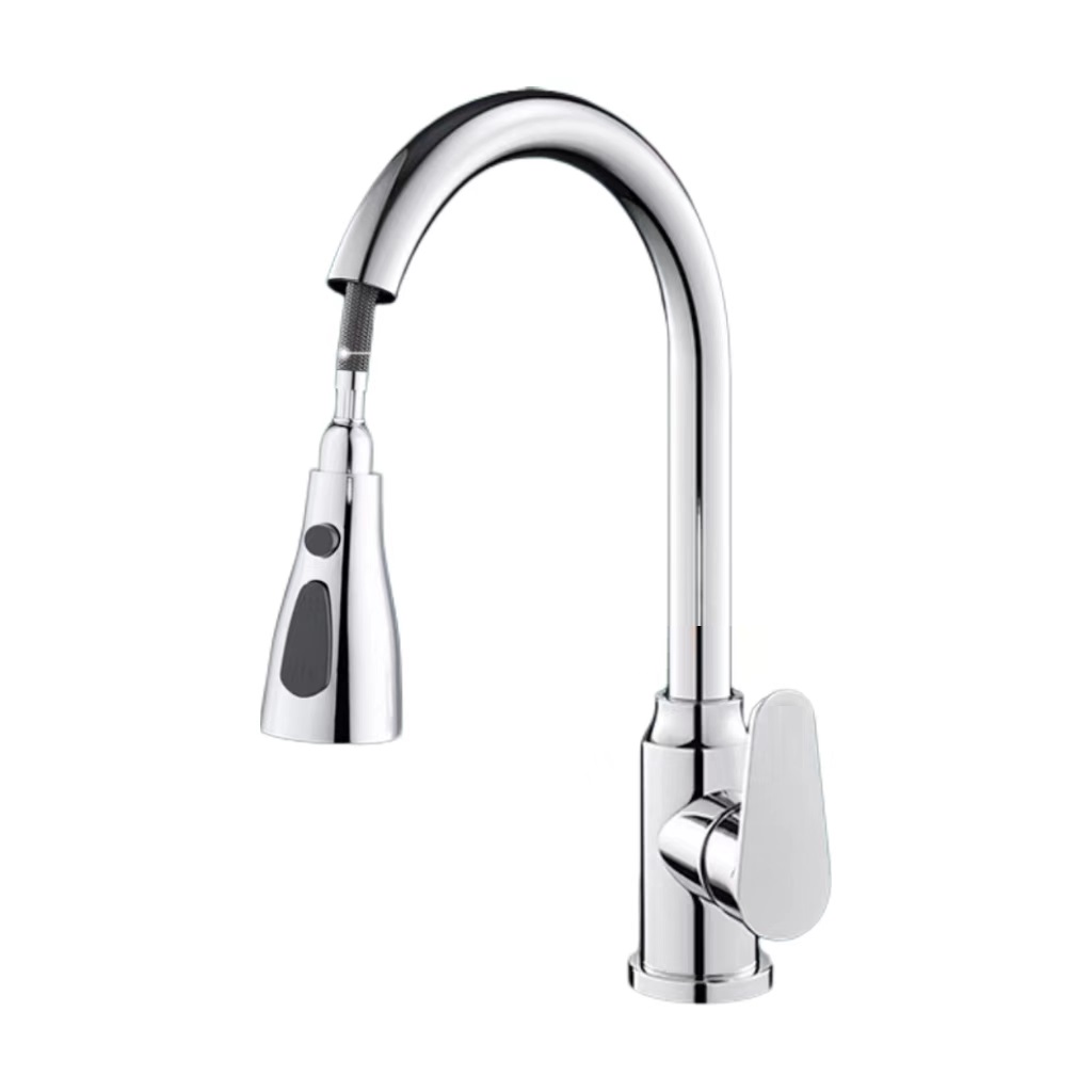 沃奈斯 Oh nice 冷热水龙头 厨房洗菜盆水槽伸缩水龙头 不锈钢款 【抽拉+旋转+二挡切换】 含进水管 个