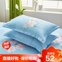 [精品特卖]棉枕套一对[不起球不色]标准尺寸48/74棉枕头套枕皮冰星梦