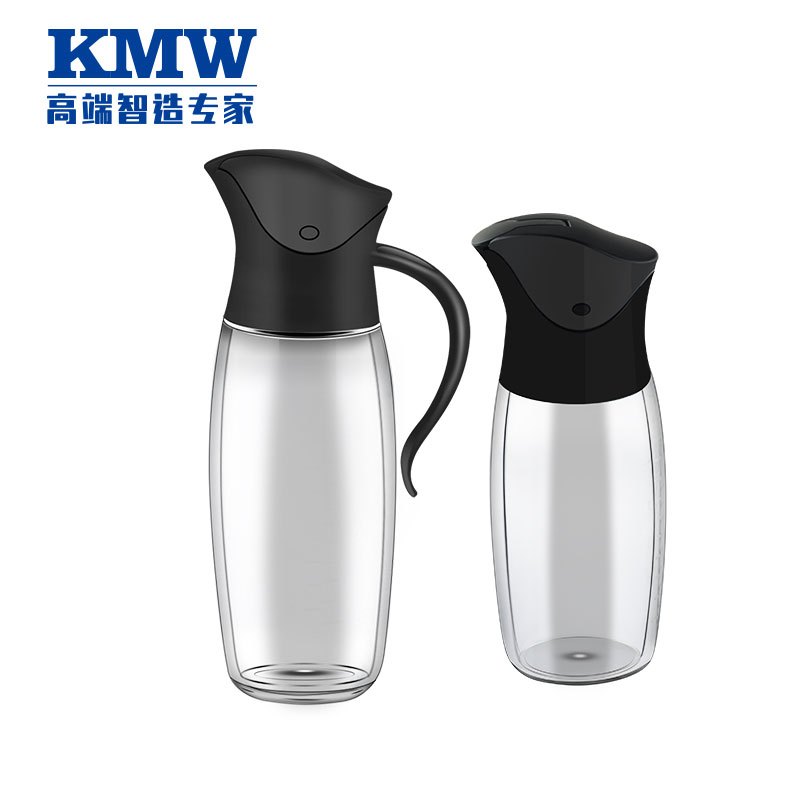 KMW天工玻璃油瓶套装Gtoolsyh0047自动开合无孔盖装油壶400ml+250ml防漏油酱油瓶醋瓶调料瓶调味瓶罐