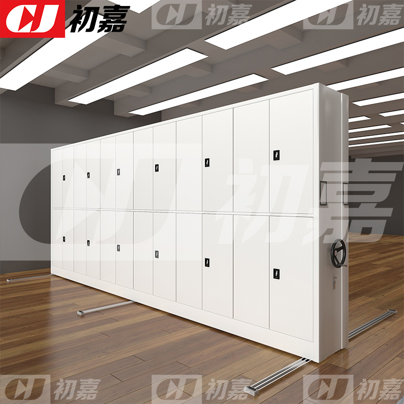 初嘉(CJ)手摇密集架移动档案柜钢制轨道密集柜 一列6组高清大图