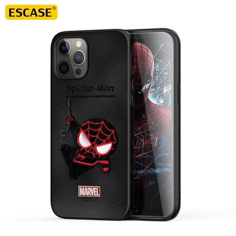 【漫威正版授权】ESCASE苹果12/Pro手机保护壳12mini创意刺绣软壳12Promax全包防摔个性复联蜘蛛侠雷神