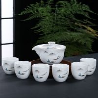 防烫大号盖碗普洱泡茶手抓壶陶瓷功夫茶具套装茶杯简约快客杯家用