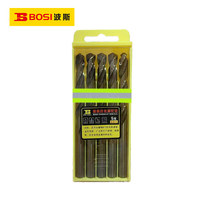 波斯(BOSI) 荧光系列直柄含钴麻花钻 11.9mm/5支 盒高清大图