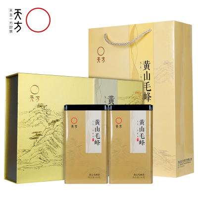安徽天方茶叶300g黄山毛峰绿茶春茶炒青绿茶 雨前毛峰茶叶礼盒装年货茶礼盒春节送礼