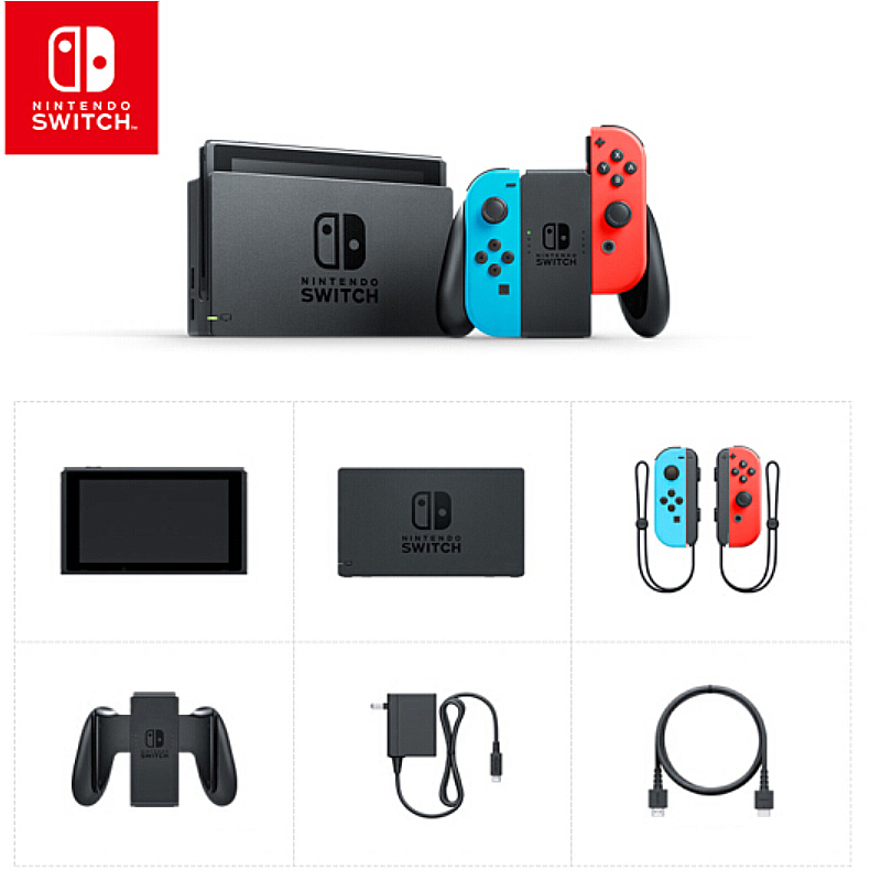 任天堂(Nintendo)Switch家用体感游戏机 掌上游戏机 续航增强版 红蓝+塞尔达2王国之泪游戏卡