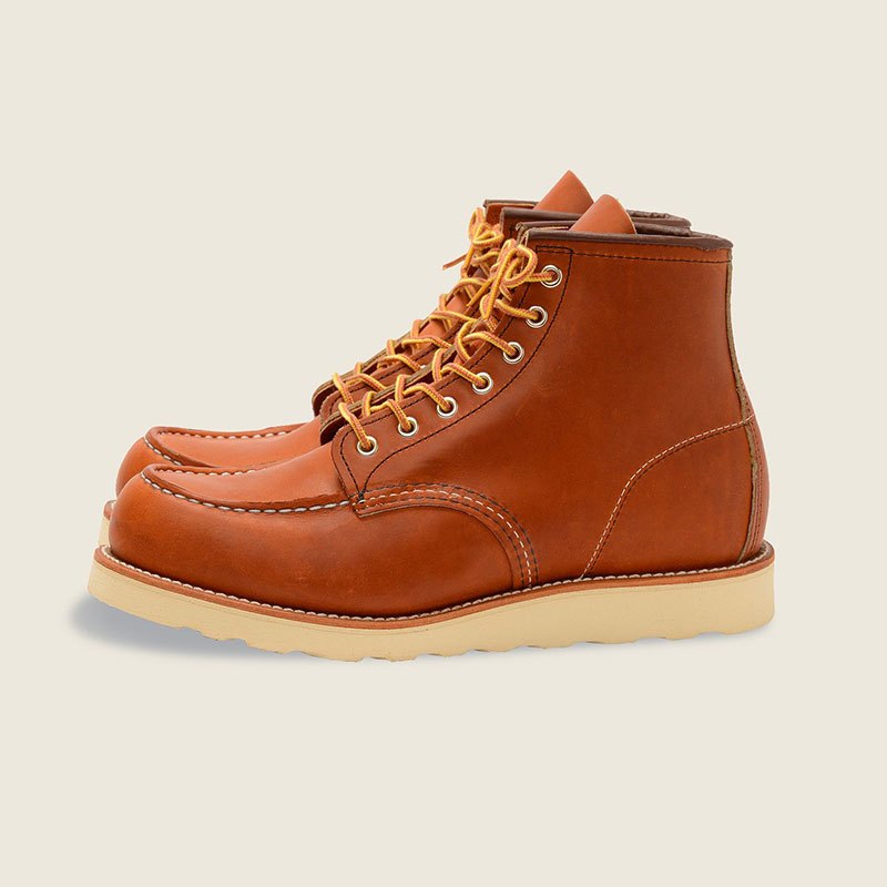 红翼red wing男靴 美国制造经典款 6 英寸 classic moc 全粒面皮革 工