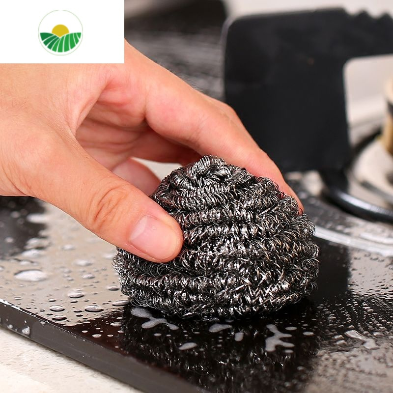 三维工匠不锈钢不掉渣钢丝球刷锅洗锅刷碗洗碗手柄球刷