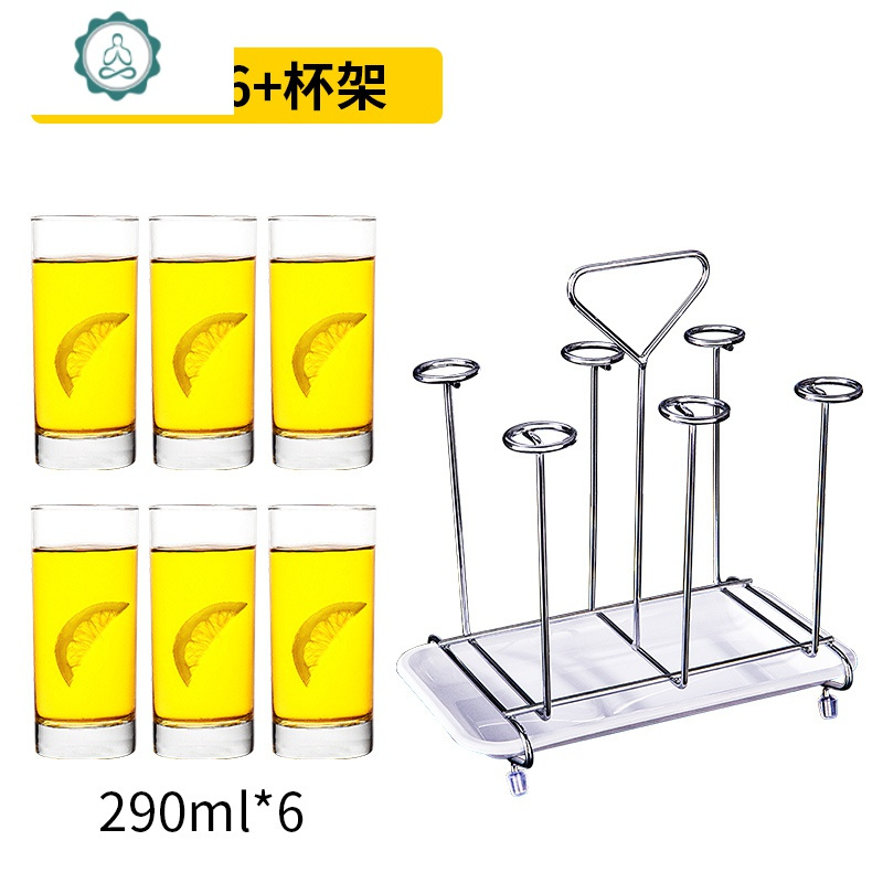 加厚玻璃冷水壶凉水杯大容量开水壶家用茶壶耐热扎壶水具套装 封后 290水杯6支+杯架