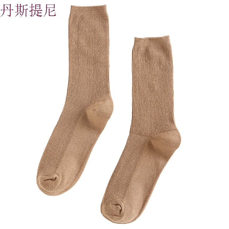紫色堆堆袜薄款夏季宝蓝袜子女中筒袜韩版学院风黑色日系长袜纯棉