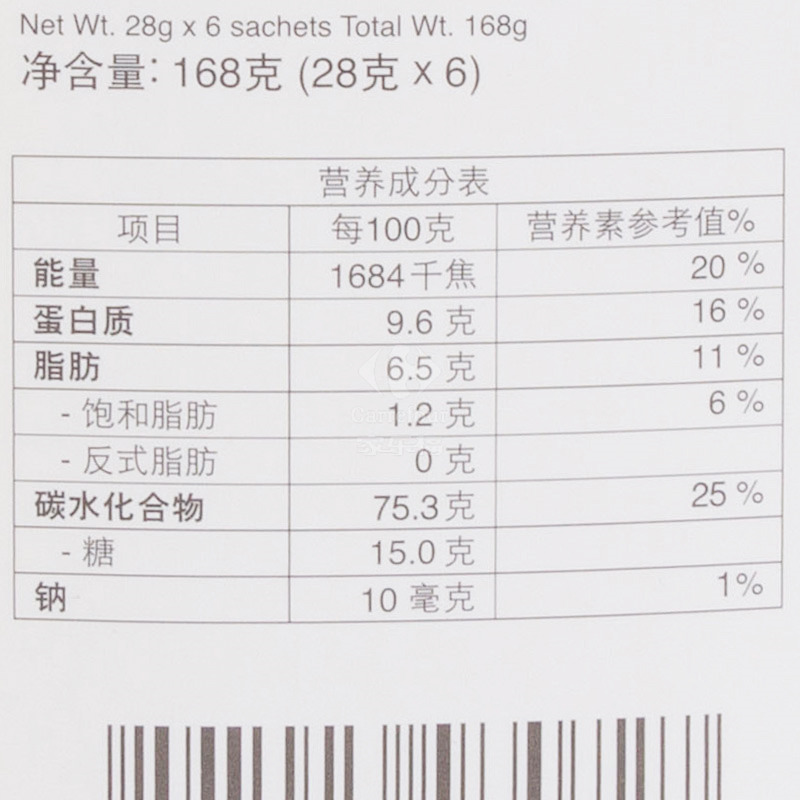 多多/Torto 藜麥片 28g x 6包 原味