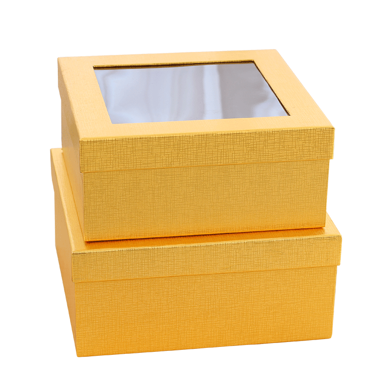 正方形透明开窗鲜花礼盒慕斯杯蛋糕盒情人节生日礼物盒化装品礼盒黑色