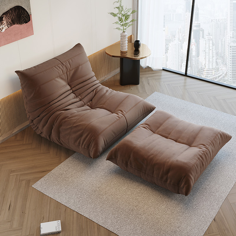 梵宜毛毛虫懒人沙发网红卧室休闲简约现代布艺榻榻米单人沙发躺椅
