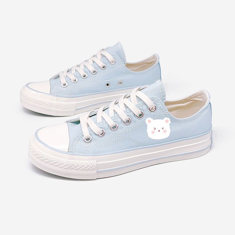 韩版可爱印花小兔鞋少女百搭透气低帮帆布鞋女学生软妹板鞋ins潮.
