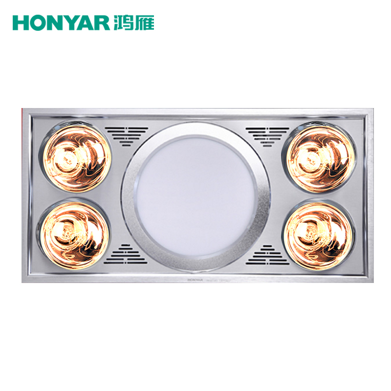 鸿雁(HONYAR)浴霸集成吊顶式灯暖 换气 照明三合一 灯暖浴霸即开即热 300*600大尺寸DZHZ11-B01