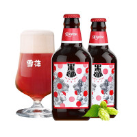 雪花啤酒(Snowbeer)黑狮果啤330ml*12瓶整箱装玫瑰红果汁型啤酒