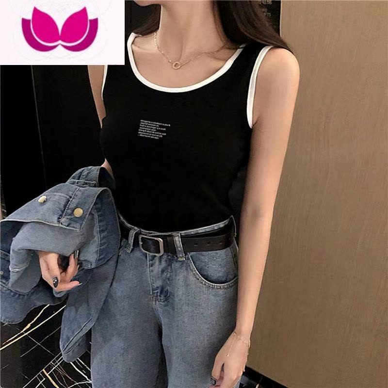 七斓ins超火无袖T恤女夏装韩版潮学生背心少女内搭外穿修身显瘦上衣服图片