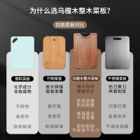 张小泉乌檀木砧板家用防霉抗菌加厚防裂耐用厨房案板不伤刀刃8138