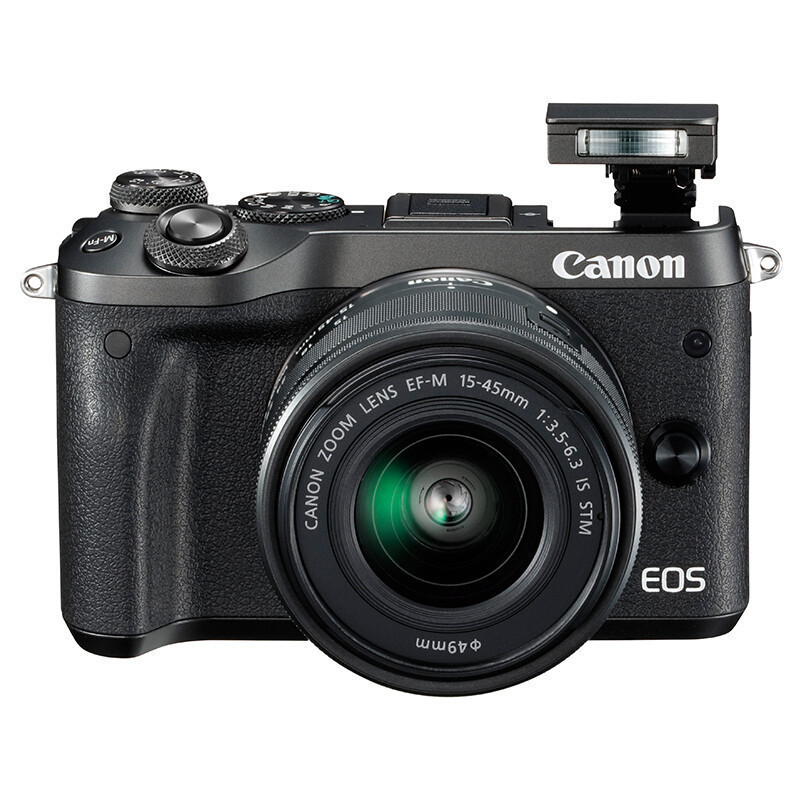 佳能(Canon)EOS M6(15-45镜头)黑色微单单镜头套装(2420万像素 触控翻转LCD 全像素双核对焦)高清大图